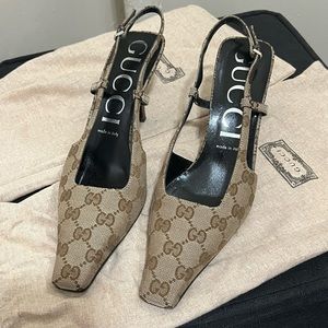 GG Gucci Slingback Pumps | Size 40 Like New